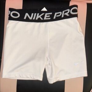 Nike Pro Dri Fit White Shorts